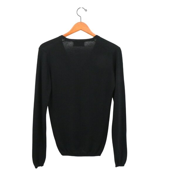 Allude 100% Pure Cashmere Button Front V-Neck Cardigan Sweater Black L - Picture 4 of 4